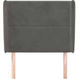  Uzglavlje s ušima tamnosivo 83 x 23 x 118/128 cm baršunasto | shoptok.hr
