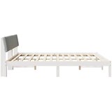  Okvir kreveta s uzglavljem Bijela i svijetlosiva 180 x 200 cm | shoptok.hr