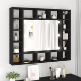The Living Store LED omarica z ogledalom črna 91x15x76,5 cm - Omarica Z Ogledalom, (21436708) Cene