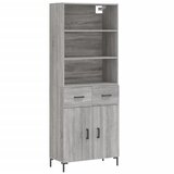 Maison Chic Visoka Komoda - Predalnik siva sonoma 69,5x34x180 cm inženirski les, (21718755) | Shoptok.si