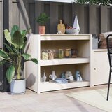 The Living Store Zunanja kuhinjska omarica bela 106x55x92 cm trdna borovina - Zunanja Kuhinjska Omarica, (21657223) | Shoptok.si