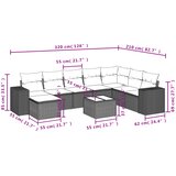  9-dijelni set vrtnih sofa s jastucima bež od poliratana | shoptok.hr