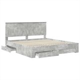  Okvir za krevet s uzglavljem Betonski sivi 200 x 200 cm | shoptok.hr