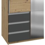 Livetastic omara z drsnimi vrati, barve grafita, barve hrasta | Shoptok.si