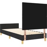  Krevetna konstrukcija s uzglavljem Crna 90 x 190 cm tkanina | shoptok.hr
