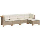 Maison Chic Seti vrtnega pohištva - Vrtna garnitura - Vrtni pohištvo set 5-delna z blazinami bež poli ratan, (21817590) | Shoptok.si