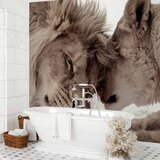  Foto tapeta - Lion Tenderness (Sepia) 500x350 Vodootporna | shoptok.hr