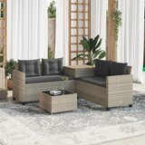  The Living Store Vrtni kavč z mizo in blazinami v obliki črke L siv poli ratan - Vrtni Kavč, (21473500) Cene