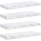  Stenska polica 4 pcs Beli marmor 60 x 23 x 4 cm Konstruiran les, (5000201457) | Shoptok.si