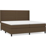 vidaXL Box spring postelja z vzmetnico temno rjav 200x200 cm blago, (21118431) | Shoptok.si