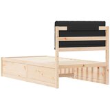  Krevetni okvir s tapiciranim uzglavljem Crna 75 x 190 cm | shoptok.hr