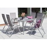 Casablanca garnitura namještaja 145 cm srebrna / siva 6+1 | shoptok.hr
