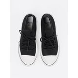Shelvt Black slip-on sneakers with decorative lacing | shoptok.hr