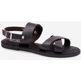 Boto Flat Ladies Sandals Made Of Eco Leather Black Kalira | ePonuda.com