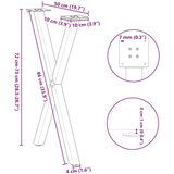 vidaXL noge za jedilno mizo x-oblika 2 kosa črna 50x(72-73) cm jeklo | Shoptok.si