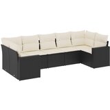  7-dijelni set vrtnih sofa od poliratana s jastucima crni | shoptok.hr