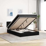 vidaXL Otomanska postelja z vzmetnico črna 140x190 cm žamet | Shoptok.si