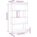 Ormarić za knjige / sobna pregrada sivi 80x25x132 cm borovina | shoptok.hr