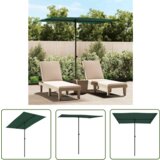  The Living Store Vrtni senčnik z aluminijastim drogom 2x1,5 m zelen - Vrtni Senčnik, (21742279) Cene