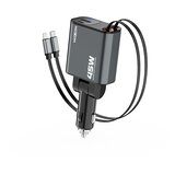 Moxom Auto punjač MX-VC53, USB, Type-C, Lightning, 45W, Crni Cene