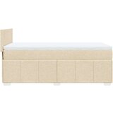 vidaXL Box spring postelja z vzmetnico krem 90x200 cm blago | Shoptok.si