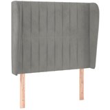 Maison Chic Vzglavna omarica - Nočna omarica - Posteljna omarica z ušesi svetlo sivo 83x23x118/128 cm žamet, (21709888) | Shoptok.si