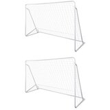vidaXL Nogometni goli z mrežo jekleni 2 kosa 240x90x150 cm | Shoptok.si