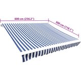 Platno za tendu plavo-bijelo 6 x 3 m (okvir nije uključen) | Eponuda.com