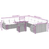  11-dijelni set vrtnih sofa od poliratana s jastucima sivi | shoptok.hr