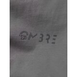 Ombre Men's cotton U-neck longsleeve with piping and chest print - grey | ePonuda.com