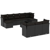  11-dijelni set vrtnih sofa od poliratana s jastucima crni | shoptok.hr