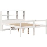 vidaXL Knjižna postelja brez vzmetnice bela 160x200 cm trdna borovina | Shoptok.si