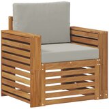  Set vanjskih sofa s jastukom Prirodna 79 x 63 x 73 cm - Prirodna i svijetlo siva Široka ravnina | shoptok.hr