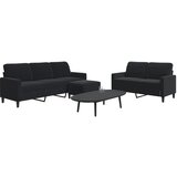 vidaXL 3-dijelni set sofa s jastucima crni baršunasti | shoptok.hr