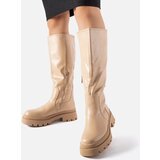 Gemre Beige Flat Classic Boots Christien | Shoptok.si
