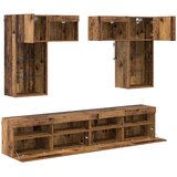 TV zidne jedinice Zidne 6 pcs Crni hrast Konstruirano drvo | shoptok.hr