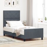 vidaXL Temno siva žametna postelja 90x200 cm | Shoptok.si