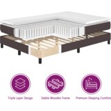  Box Spring postelja z vzmetnico temno rjava 140x190 cm tkanina, (22052483) | Shoptok.si