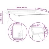  Ročno senčilo s LED-ji Rjava 3,5 x 2 m Poliester s PU premazom, (5000204397) | Shoptok.si