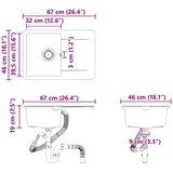  Umivaonik Crna 670 x 460 mm Granit | shoptok.hr