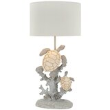 Mauro Ferretti Bijela/siva stolna lampa s tekstilnim sjenilom (visina 63,5 cm) Turtle – | shoptok.hr