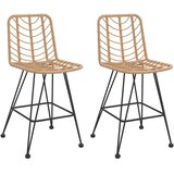  Barski stolci 2 kom 45 x 56 x 103,5 cm od PE ratana i čelika | Eponuda.com