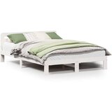 vidaXL Posteljni okvir brez vzmetnice bel 140x200 cm trdna borovina | Shoptok.si