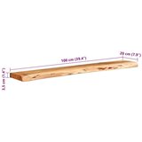 vidaXL Stenske police 2 kosa 100x20x3,5 cm masivni les akacija | Shoptok.si