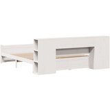 vidaXL Knjižna postelja brez vzmetnice bela 200x200 cm trdna borovina | Shoptok.si