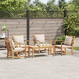  Sjedeća garnitura za vrt 5 kom. Prirodna Čvrsto teak drvo | shoptok.hr