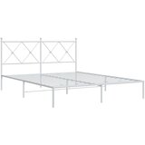  Metalni okvir za krevet s uzglavljem bijeli 150x200 cm | shoptok.hr