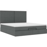 vidaXL Otomanski posteljni okvir z vzmetnico siv 160x200 cm blago | Shoptok.si