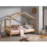 Vipack Dječji krevet od punog hrasta u obliku kućice/s dodatnim ležajem 90x200 cm u prirodnoj boji Forrest – | shoptok.hr