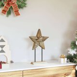 vidaXL Božična zvezda Rjava 30 x 5 x 45 cm Trden tikov les | Shoptok.si